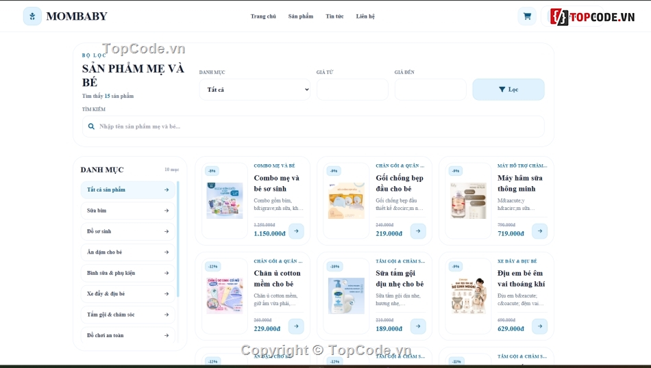 website,web bán sản phẩm,web sản phẩm